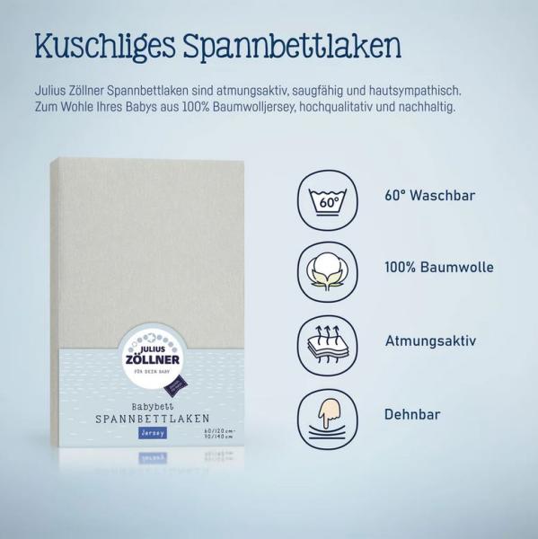 Jersey Spannbettlaken 60x120 bis 70x140 cm